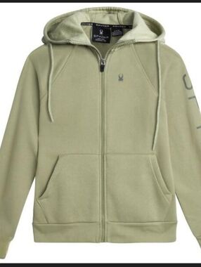 Spyder Active Performance Fleece Full-zip Hoodie M Sage New